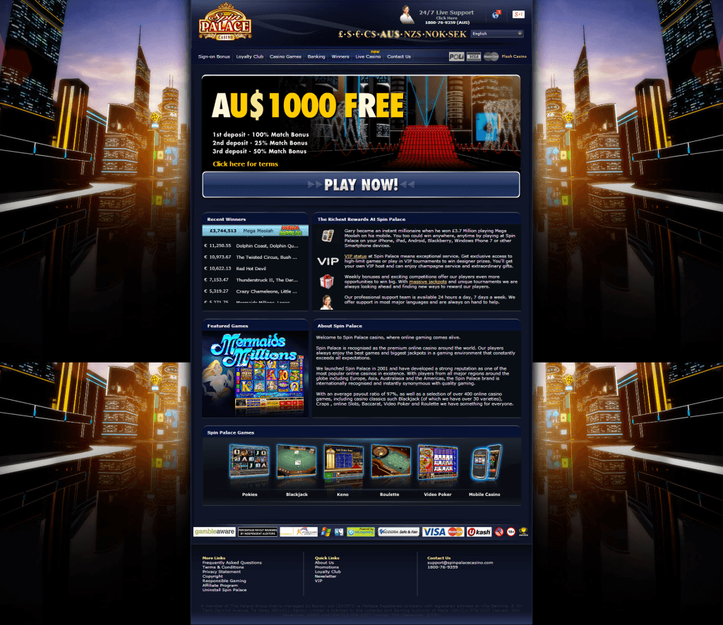 spin palace casino nz login